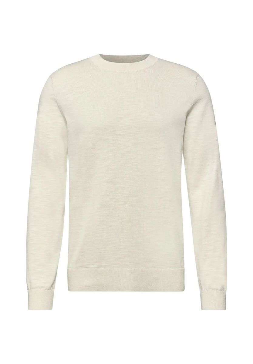 Minimalistischer Baumwollpullover mit Rundhals