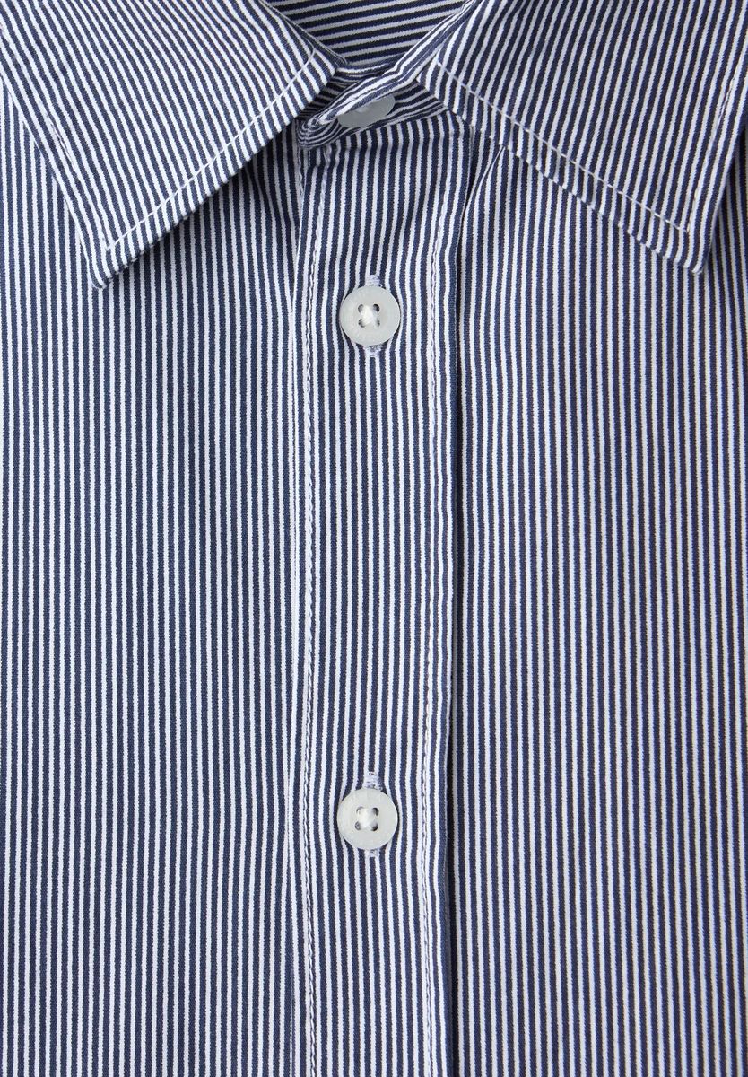 Nadelstreifen-Business-Hemd mit Langarm