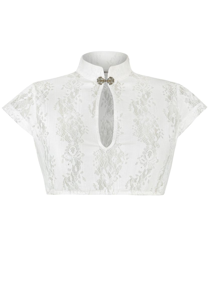 Dirndlbluse aus Spitze mit Stehkragen