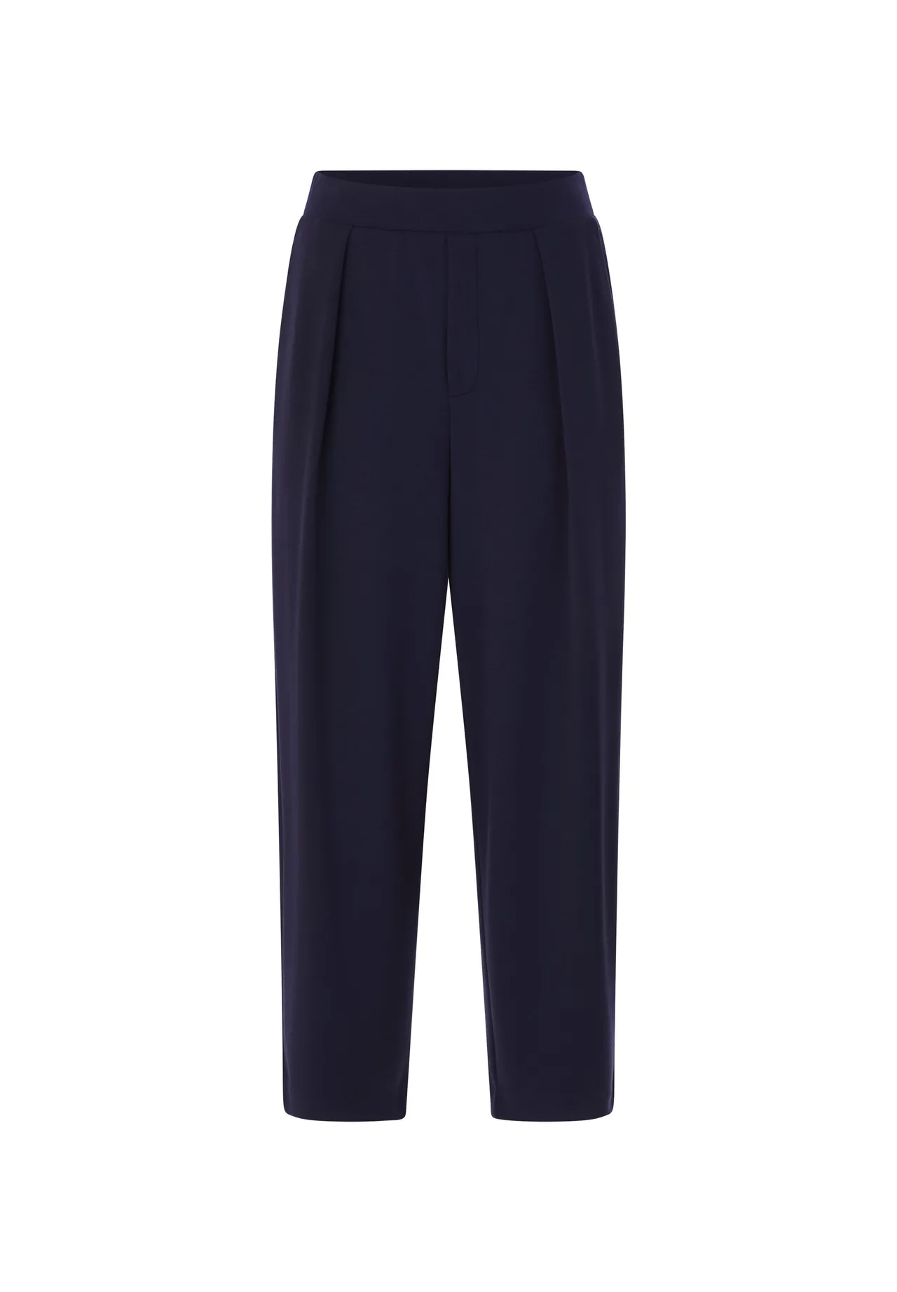 Weite Bundfaltenhose mit Gummibund