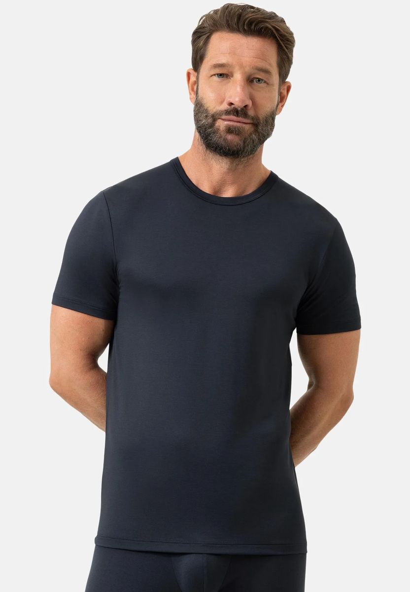 Klassisches Modal-T-Shirt mit Rundhalsausschnitt