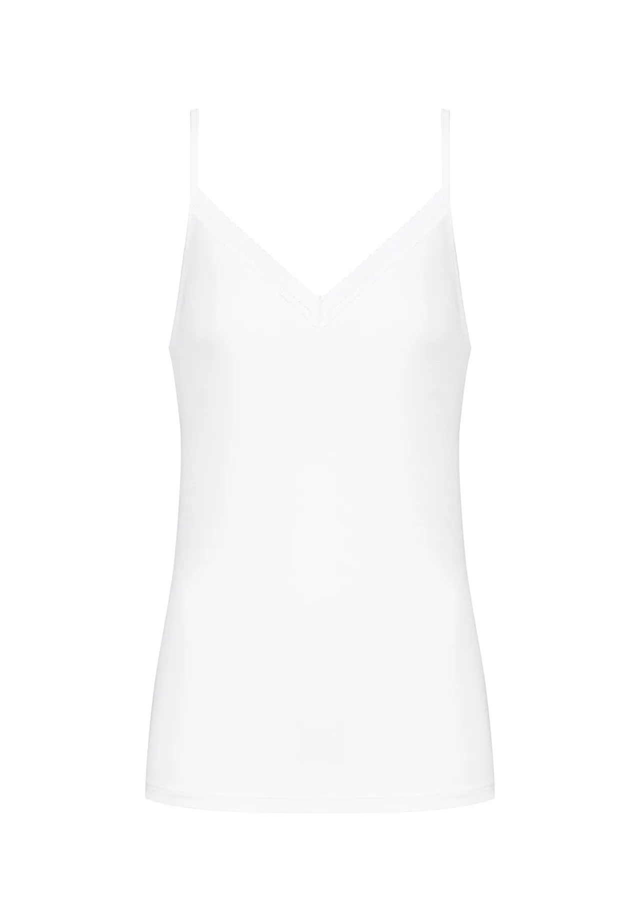 Camisole mit Spitzenbesatz und V-Ausschnitt