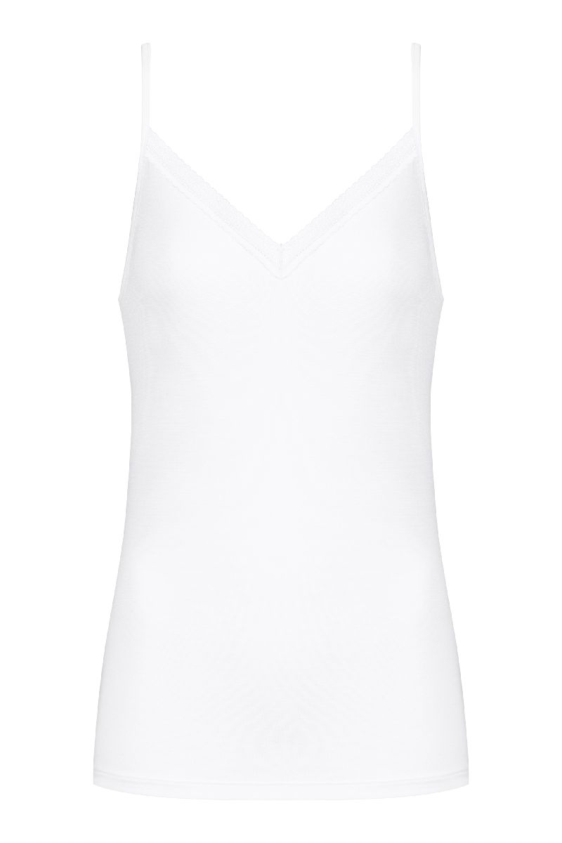Camisole mit Spitzenbesatz und V-Ausschnitt
