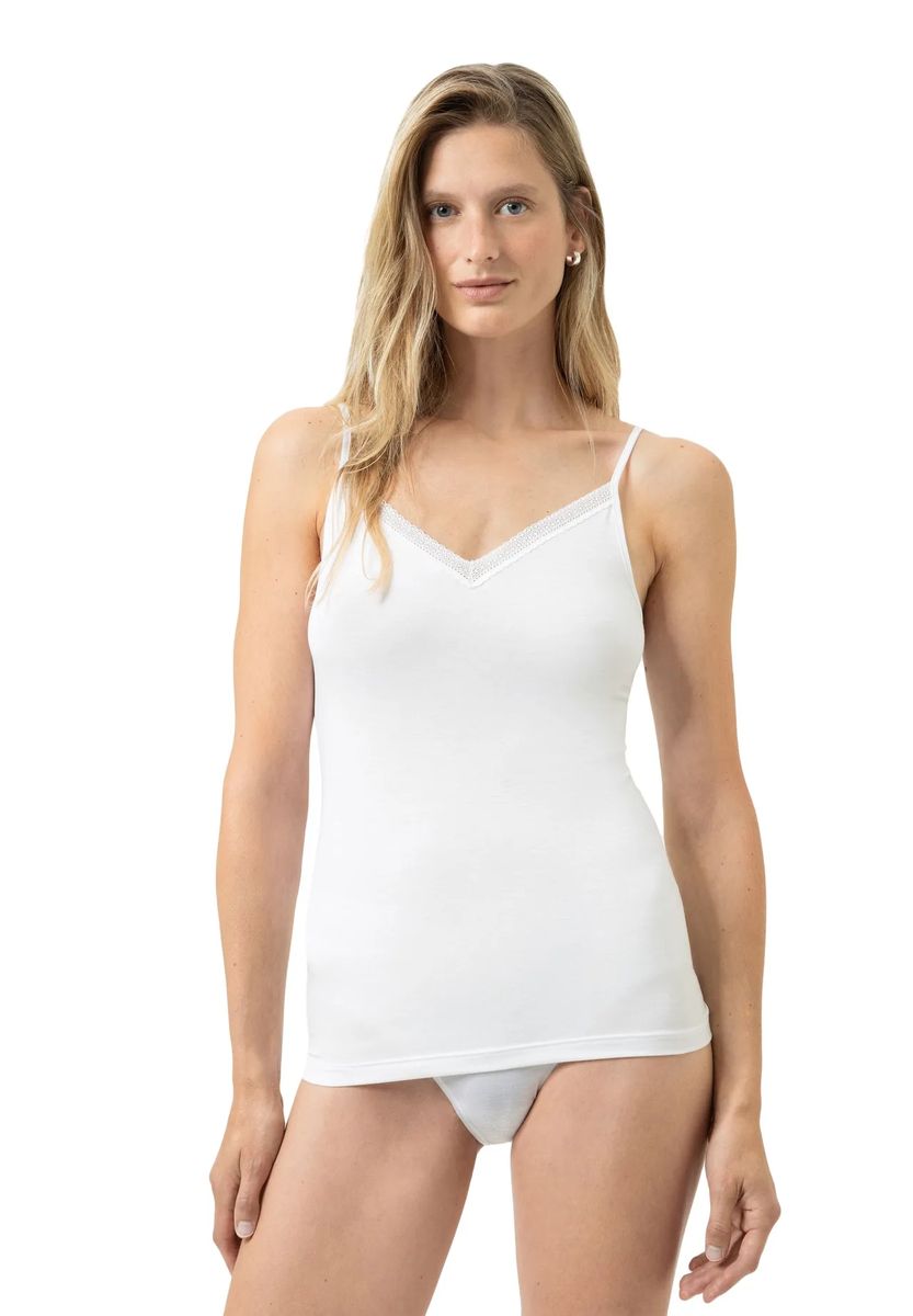 Camisole mit Spitzenbesatz und V-Ausschnitt