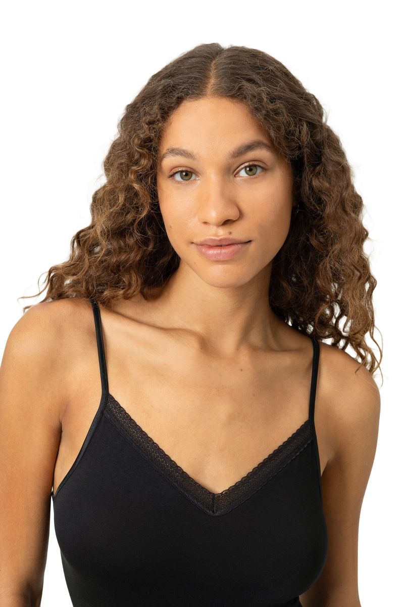 Camisole mit Spitzenbesatz