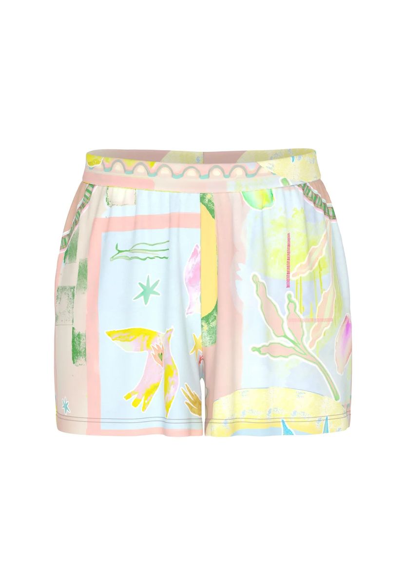 Künstlerisch bedruckte Schlafshorts mit Print