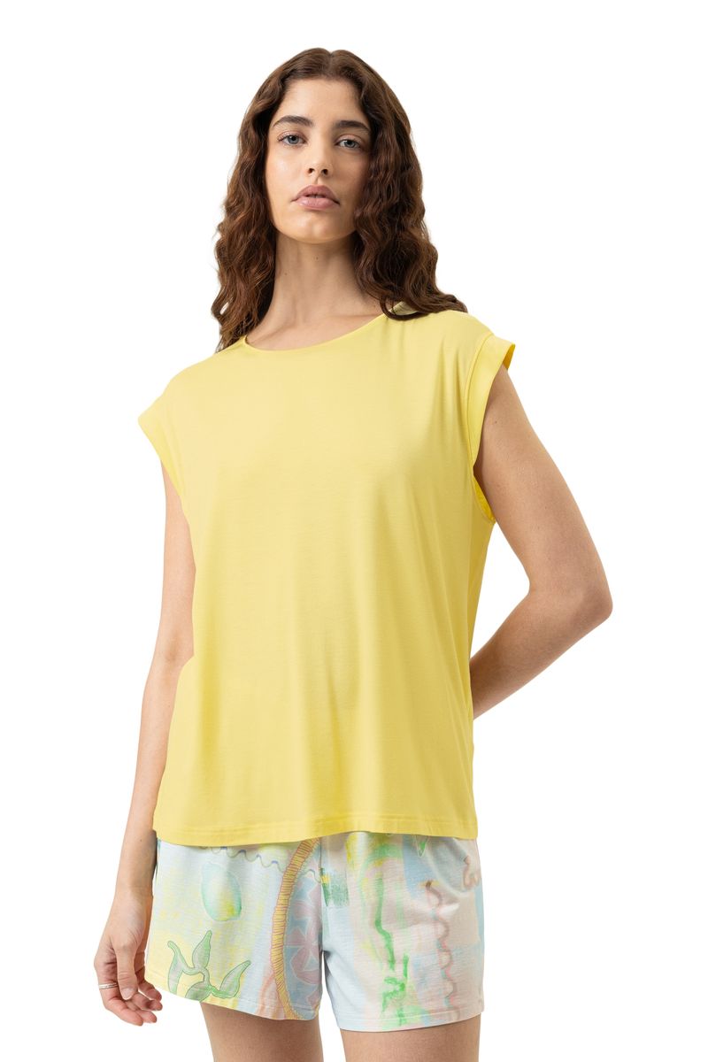 Weiches Kurzarm-Schlafshirt mit Umschlagbündchen