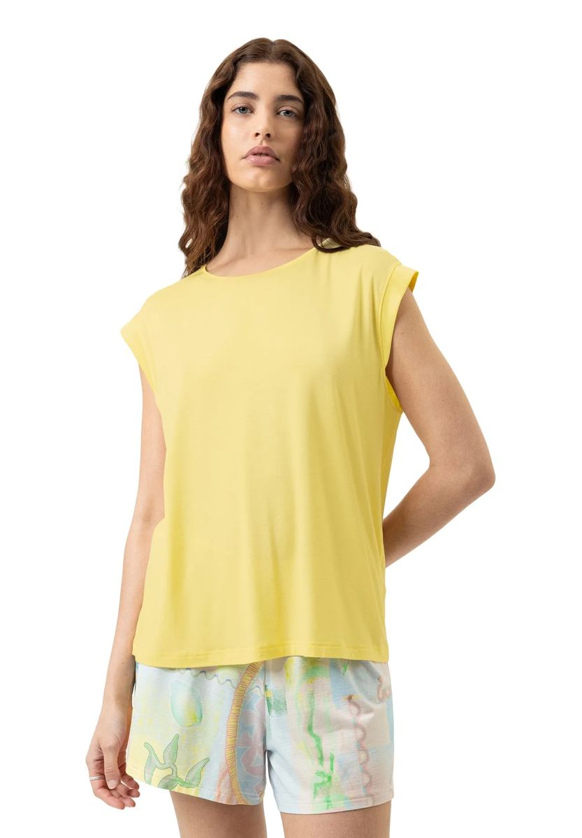 Weiches Kurzarm-Schlafshirt mit Umschlagbündchen