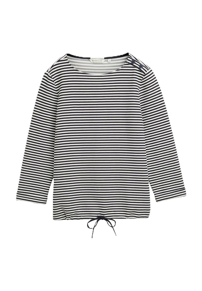 Gestreiftes Longsleeve mit Schulterknöpfen