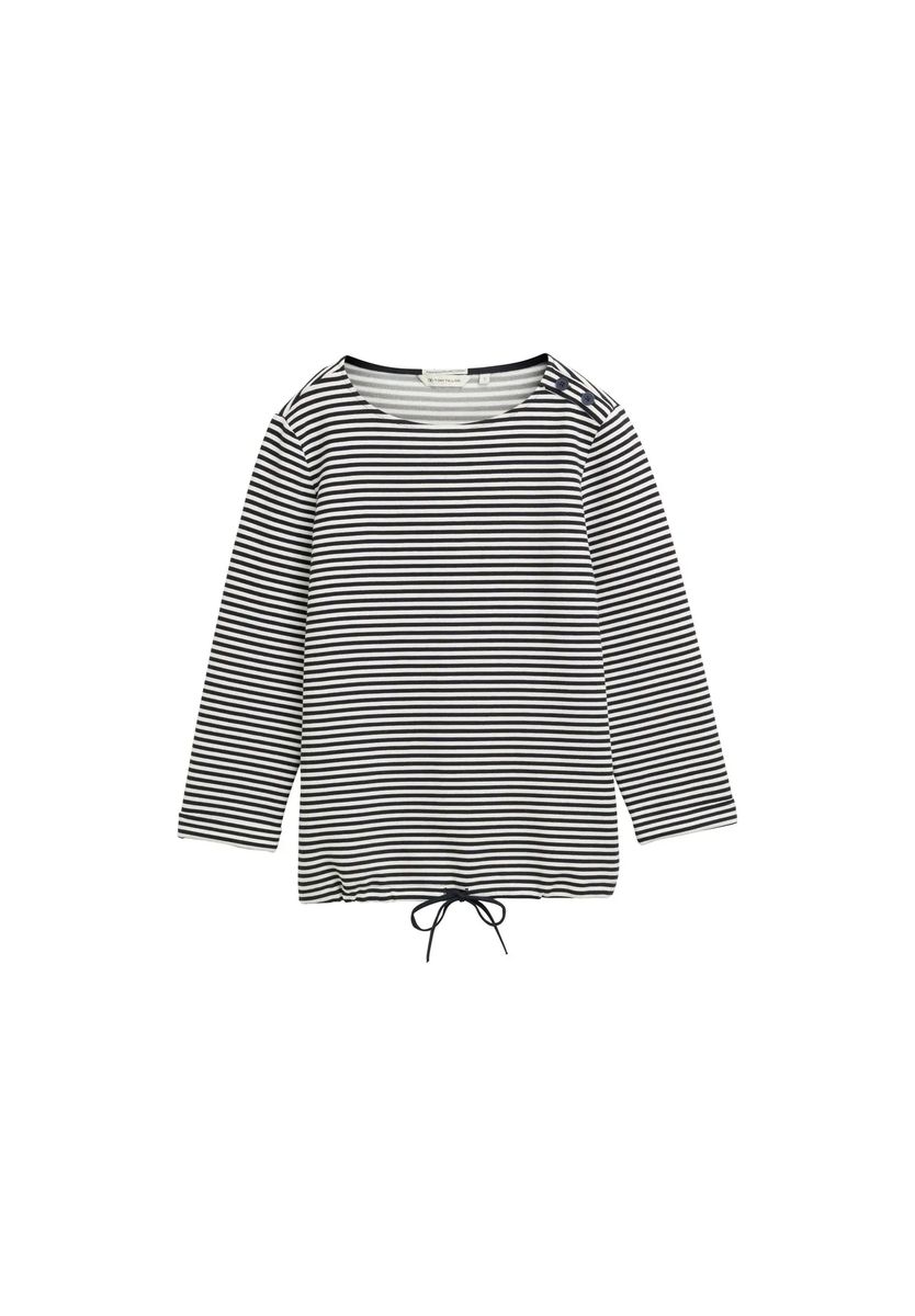 Gestreiftes Longsleeve mit Schulterknöpfen