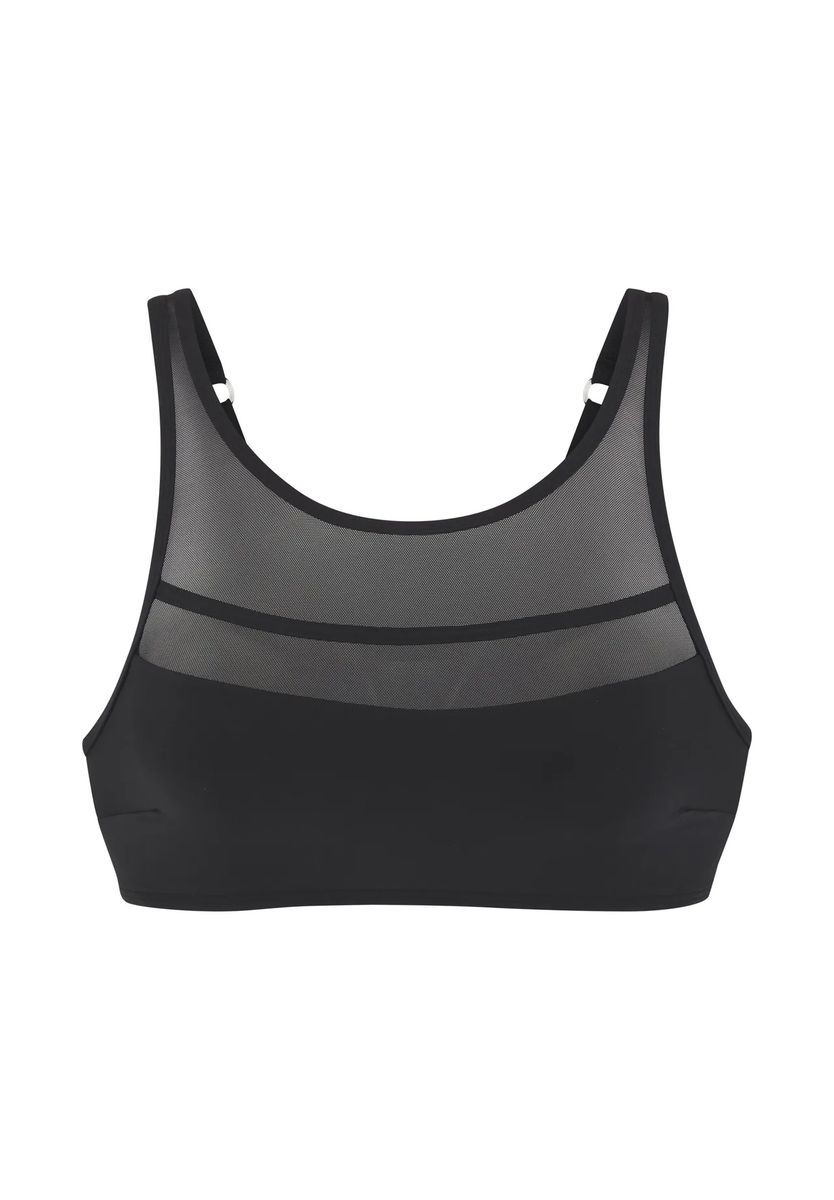 Bustier-Bikinioberteil mit Mesh-Einsätzen