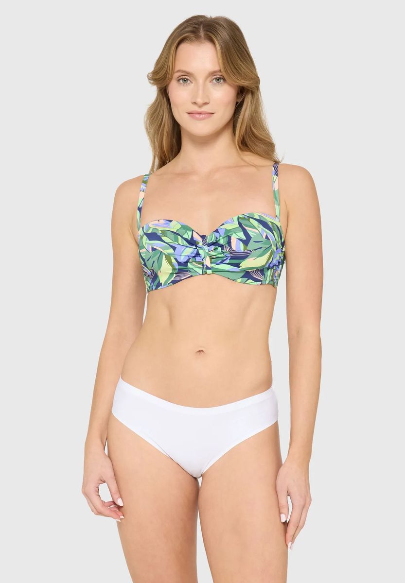 Bikini-Top mit tropischem Blättermuster