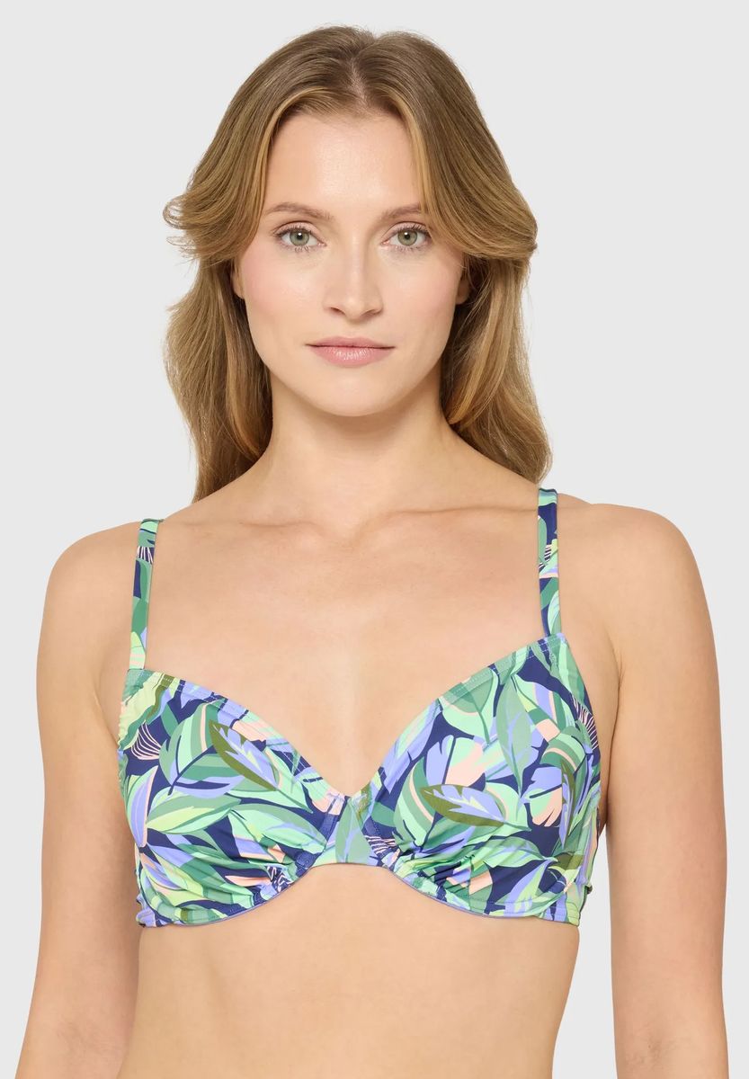 Bügel-Bikini-Top mit Tropenmuster