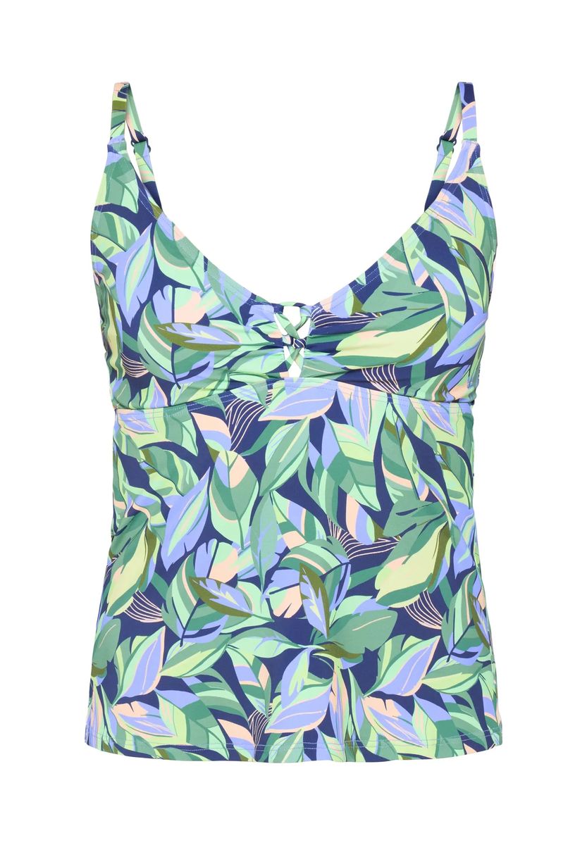 Tankini-Oberteil mit tropischem Blattmuster