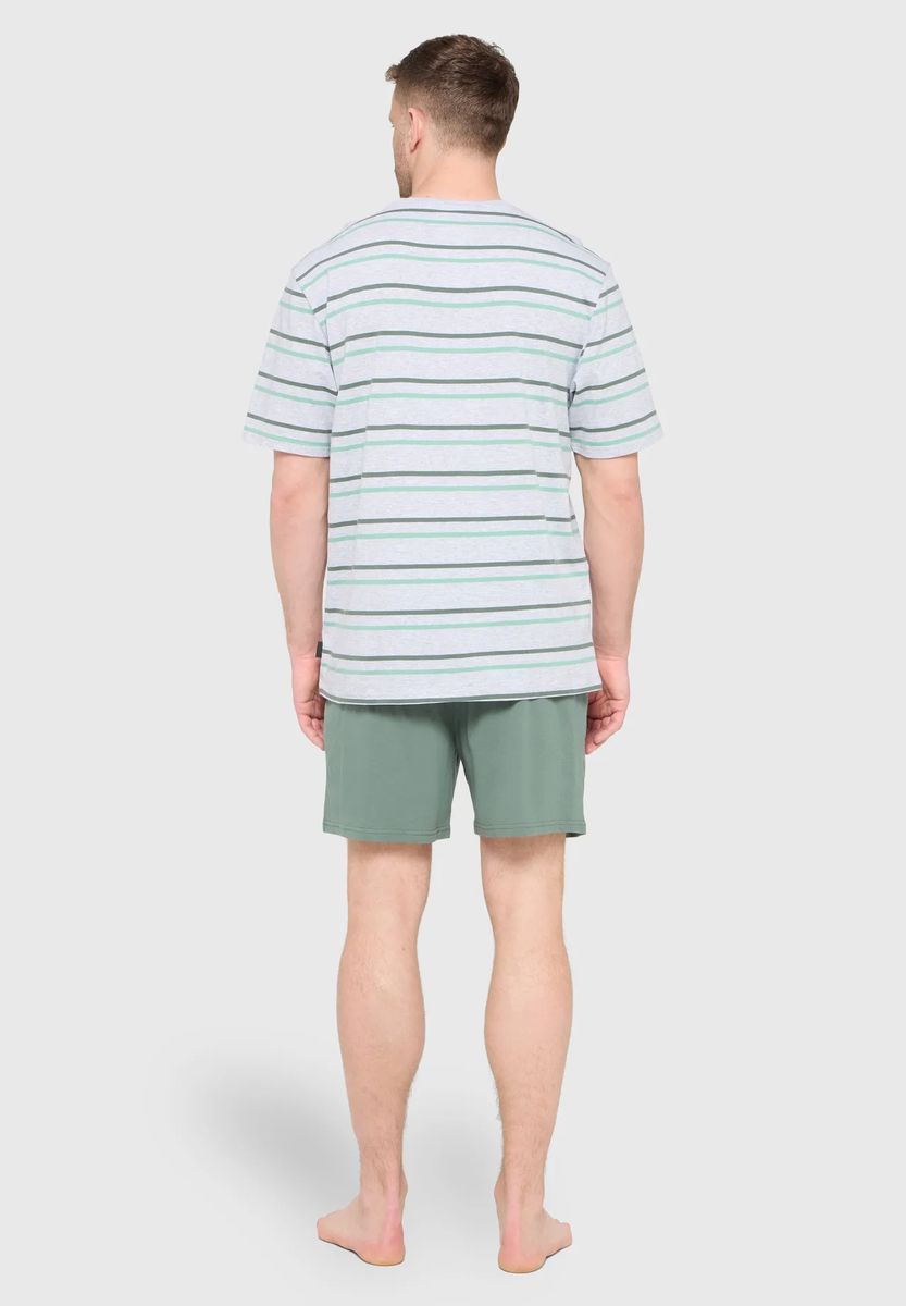 Gestreiftes Kurzarm-Pyjama-Set