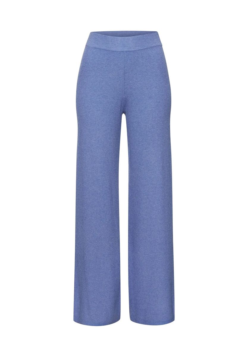 Gerippte Strickhose mit weitem Bein