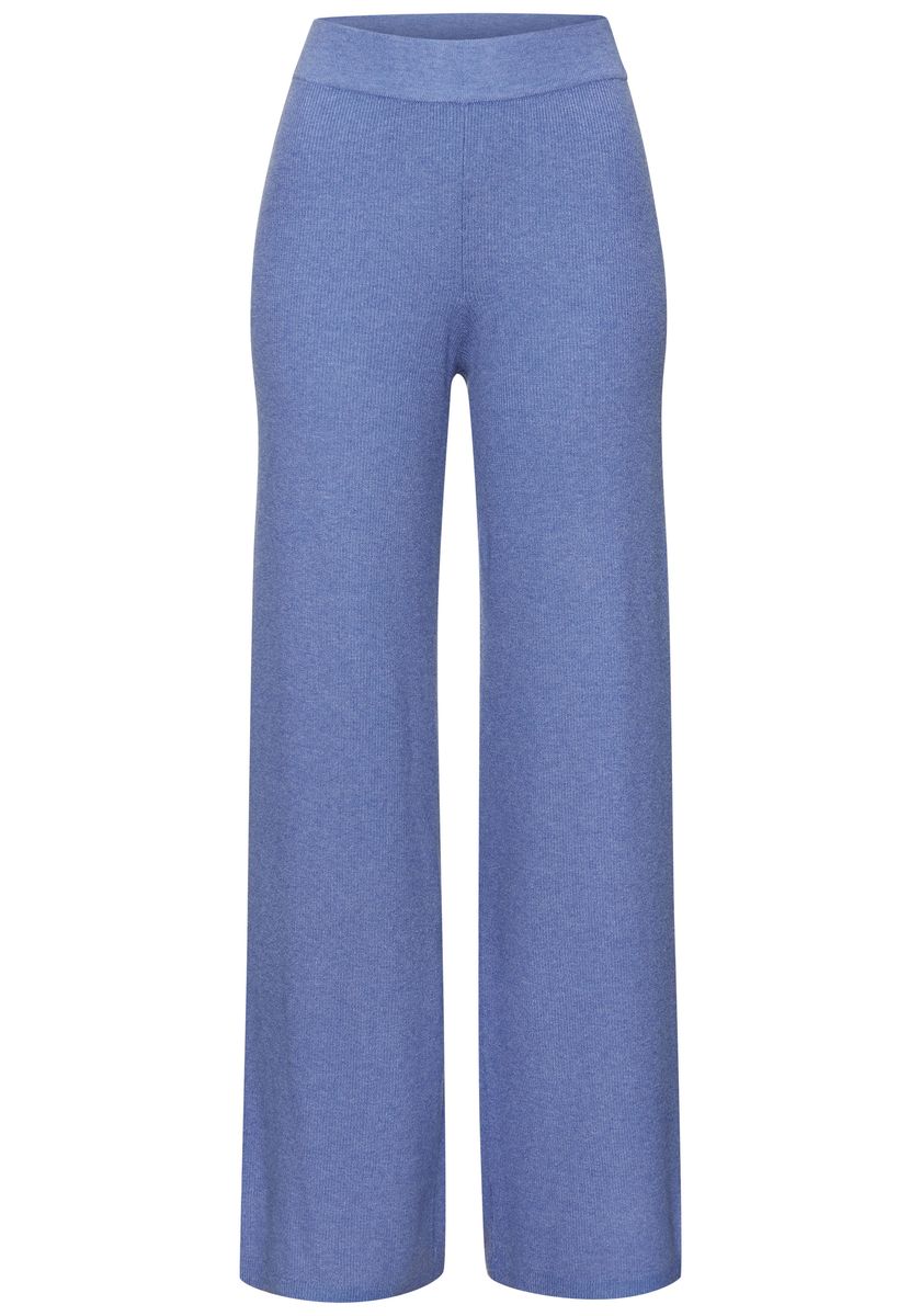 Gerippte Strickhose mit weitem Bein