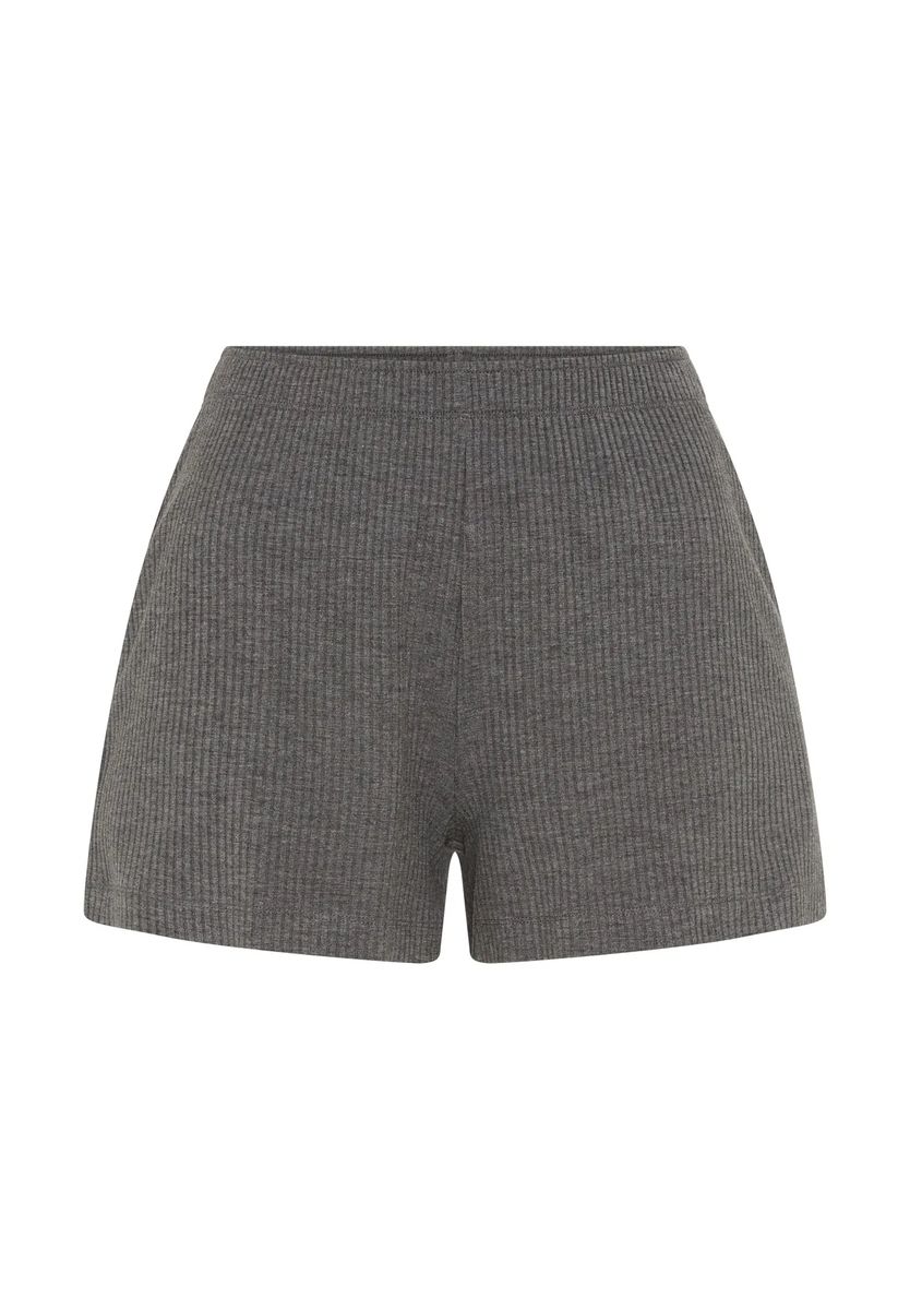 Hochgeschnittene gerippte Lounge-Shorts