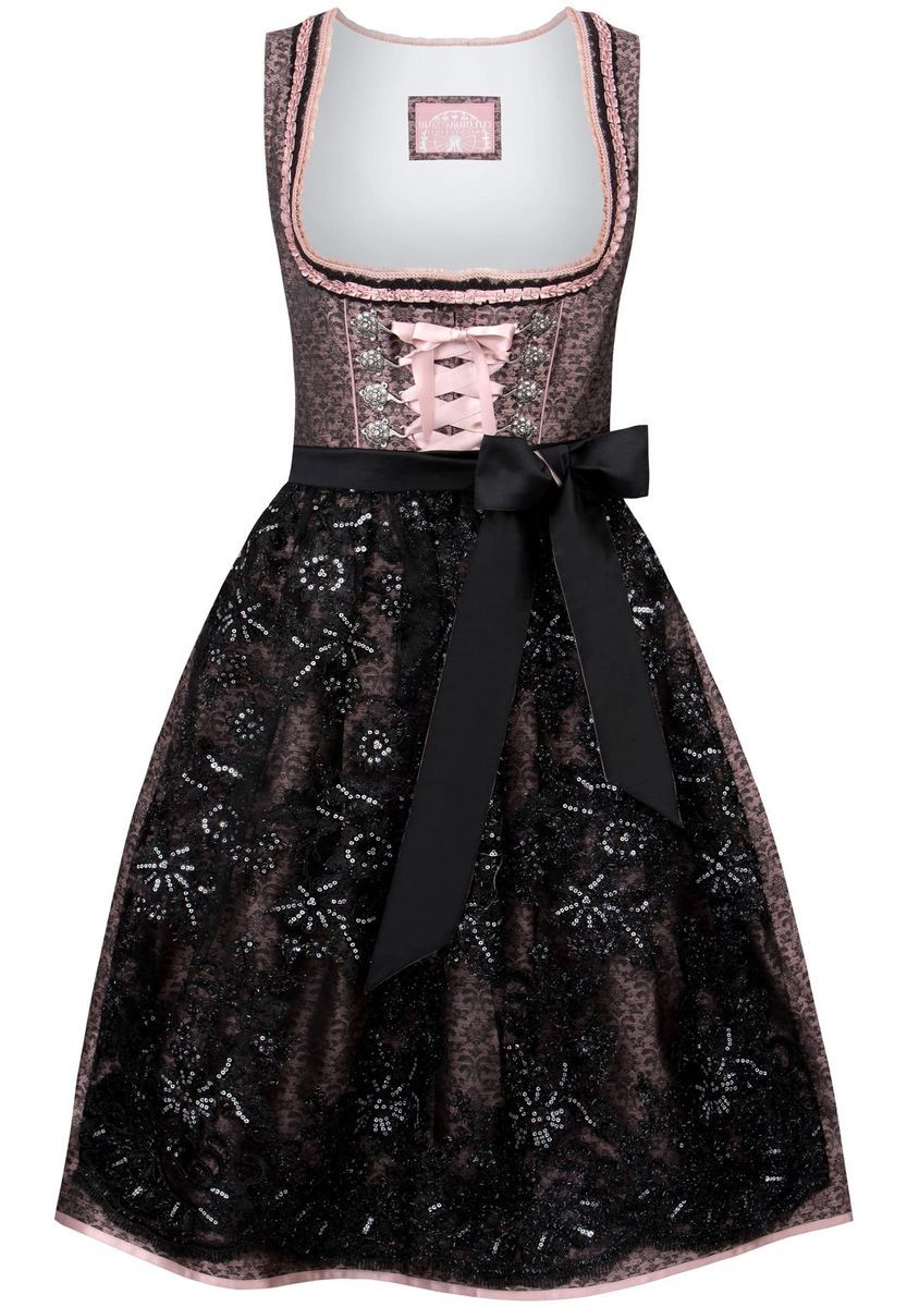 Elegantes Dirndl mit Blumenmuster und Spitze