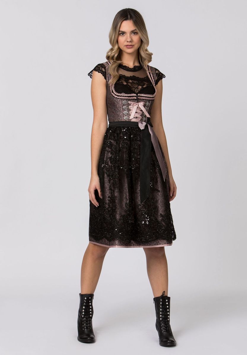 Elegantes Dirndl mit Blumenmuster und Spitze