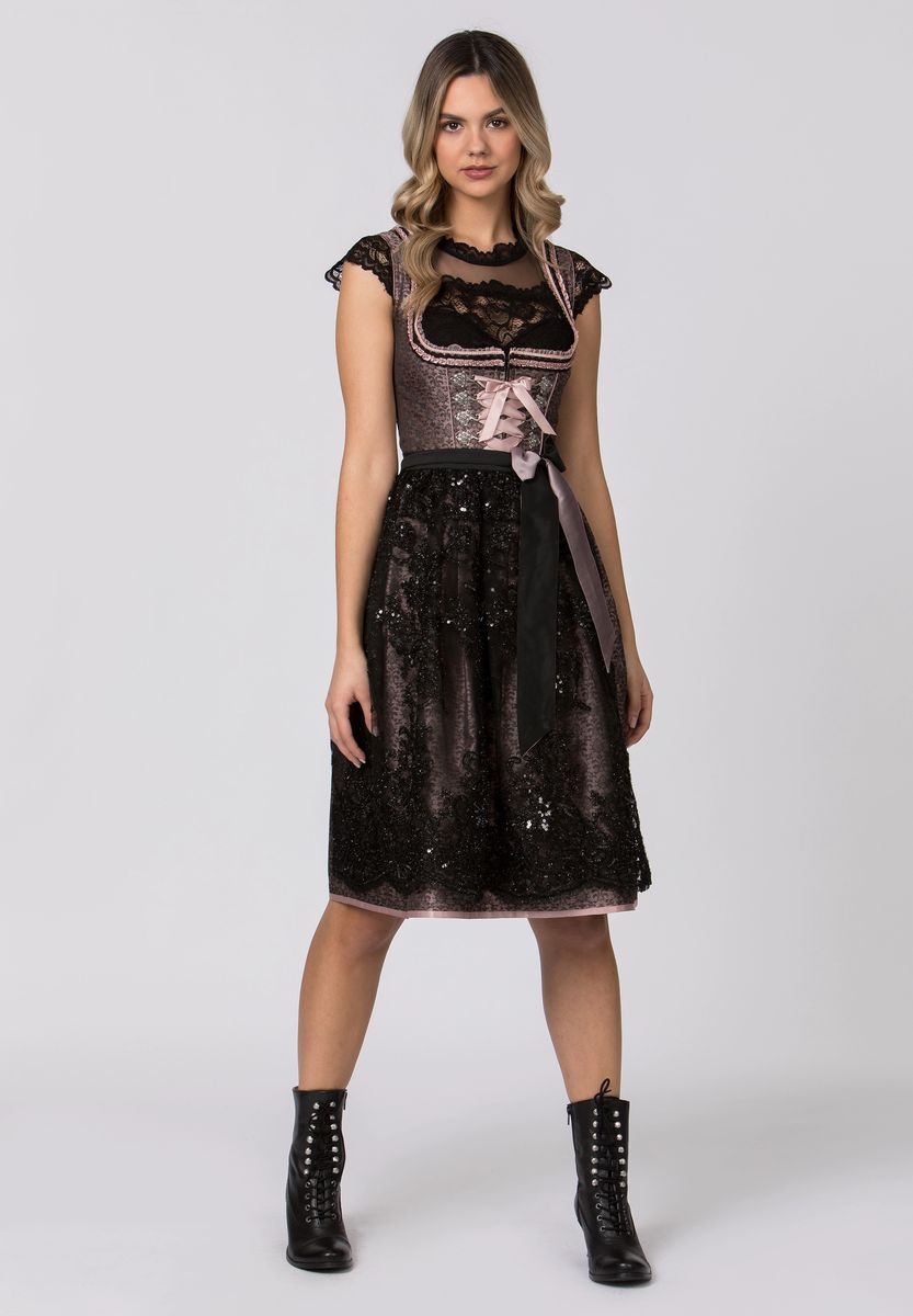 Elegantes Dirndl mit Blumenmuster und Spitze