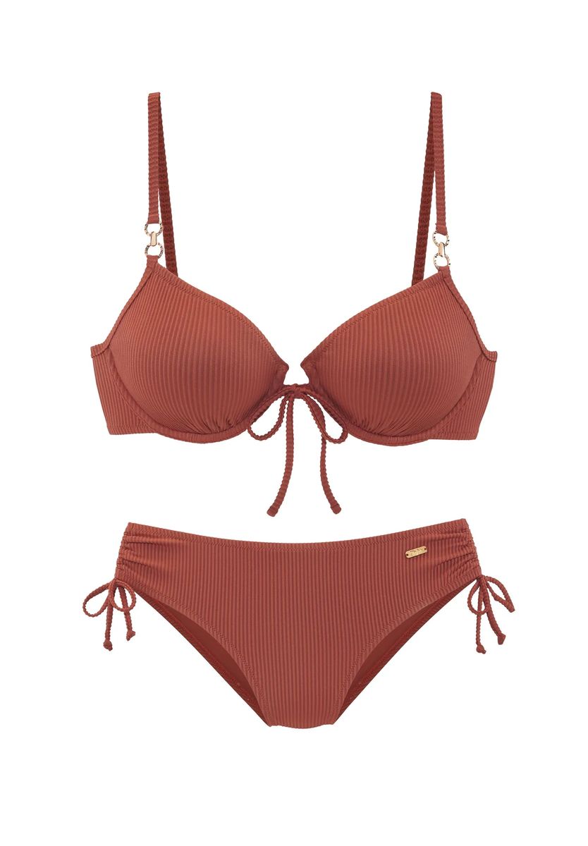 Geripptes Push-Up Bikini Set