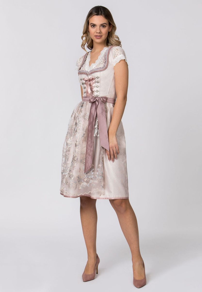 Elegantes Dirndl-Kleid mit Spitze und Schürze