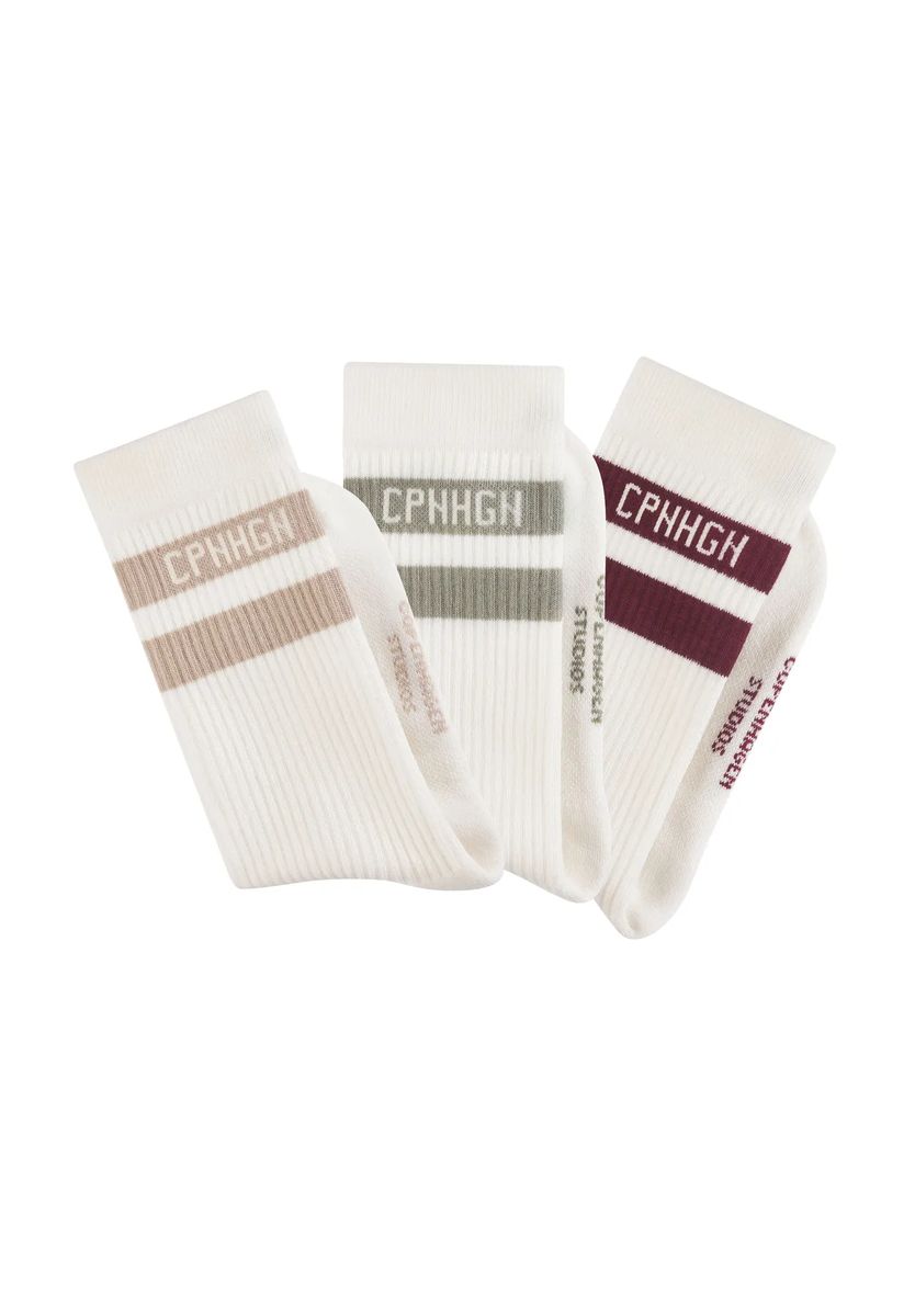 Gestreifte Crew-Socken mit Logo-Detail