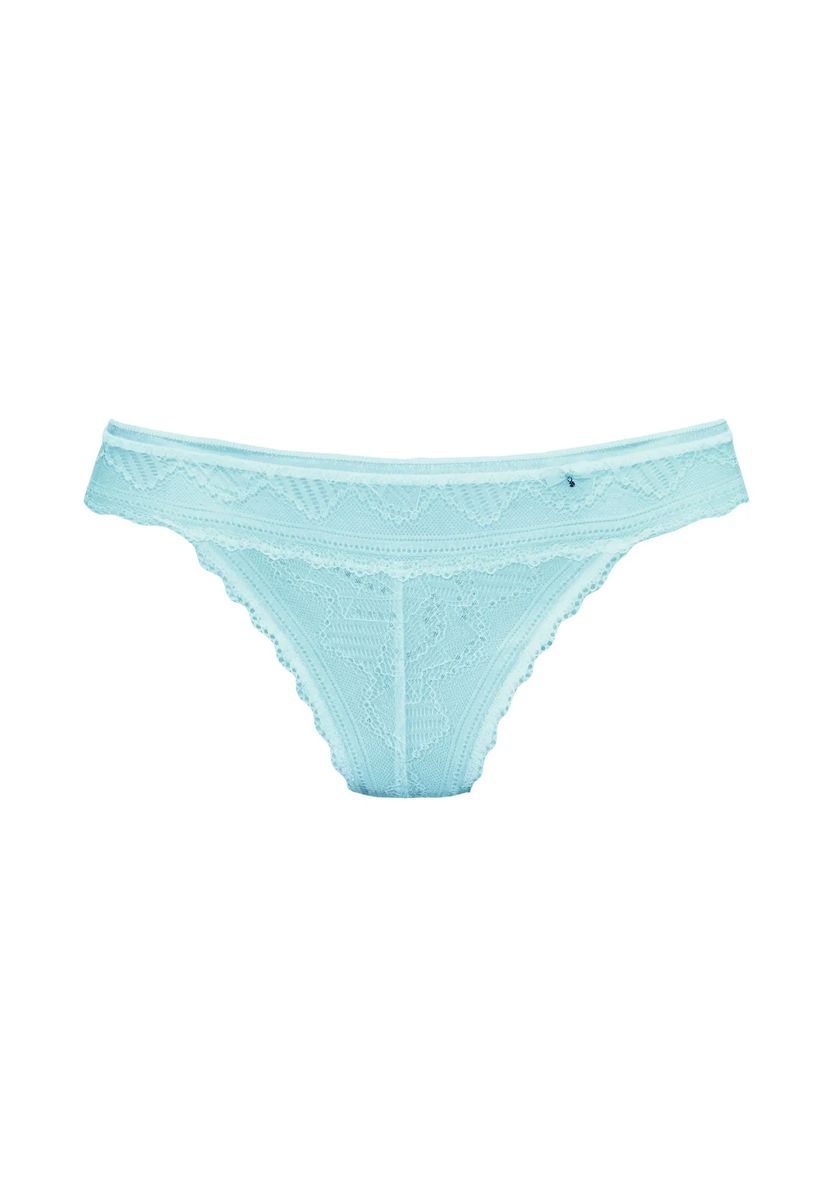 Floraler Spitzen-String mit Schleife