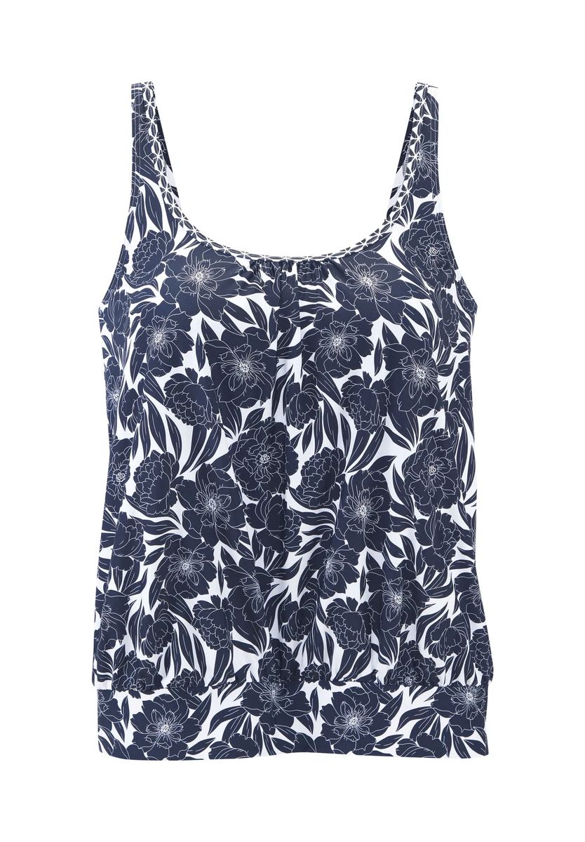 Blumiges Tankini-Oberteil in Blouson-Form