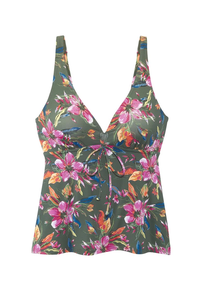 Tankini-Oberteil mit tropischem Blumenmuster