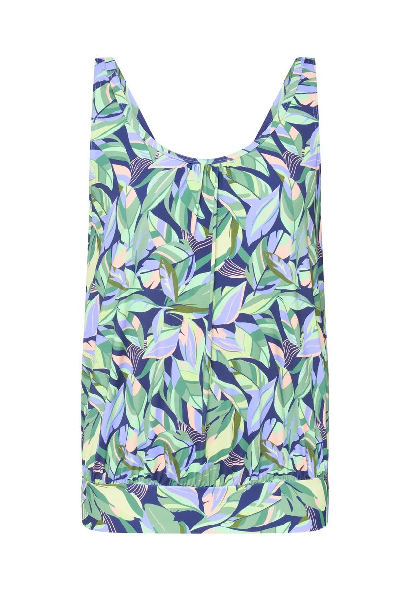Tankini-Top im Blouson-Stil mit Tropenprint