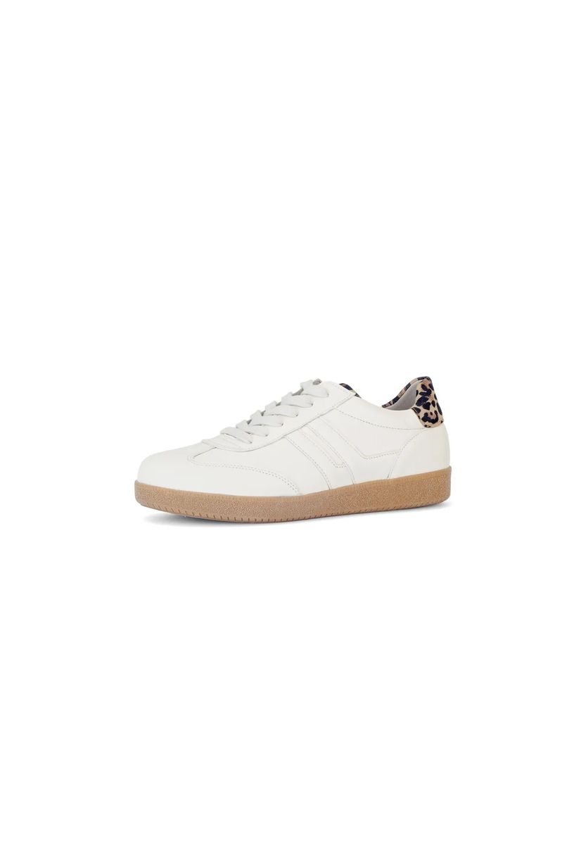 Leder-Sneaker mit Leoparden-Fersendetail