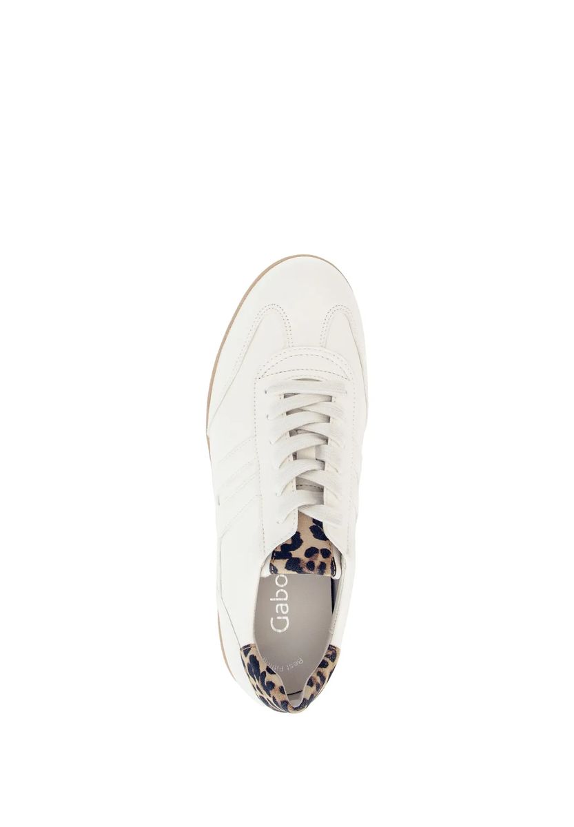 Leder-Sneaker mit Leoparden-Fersendetail