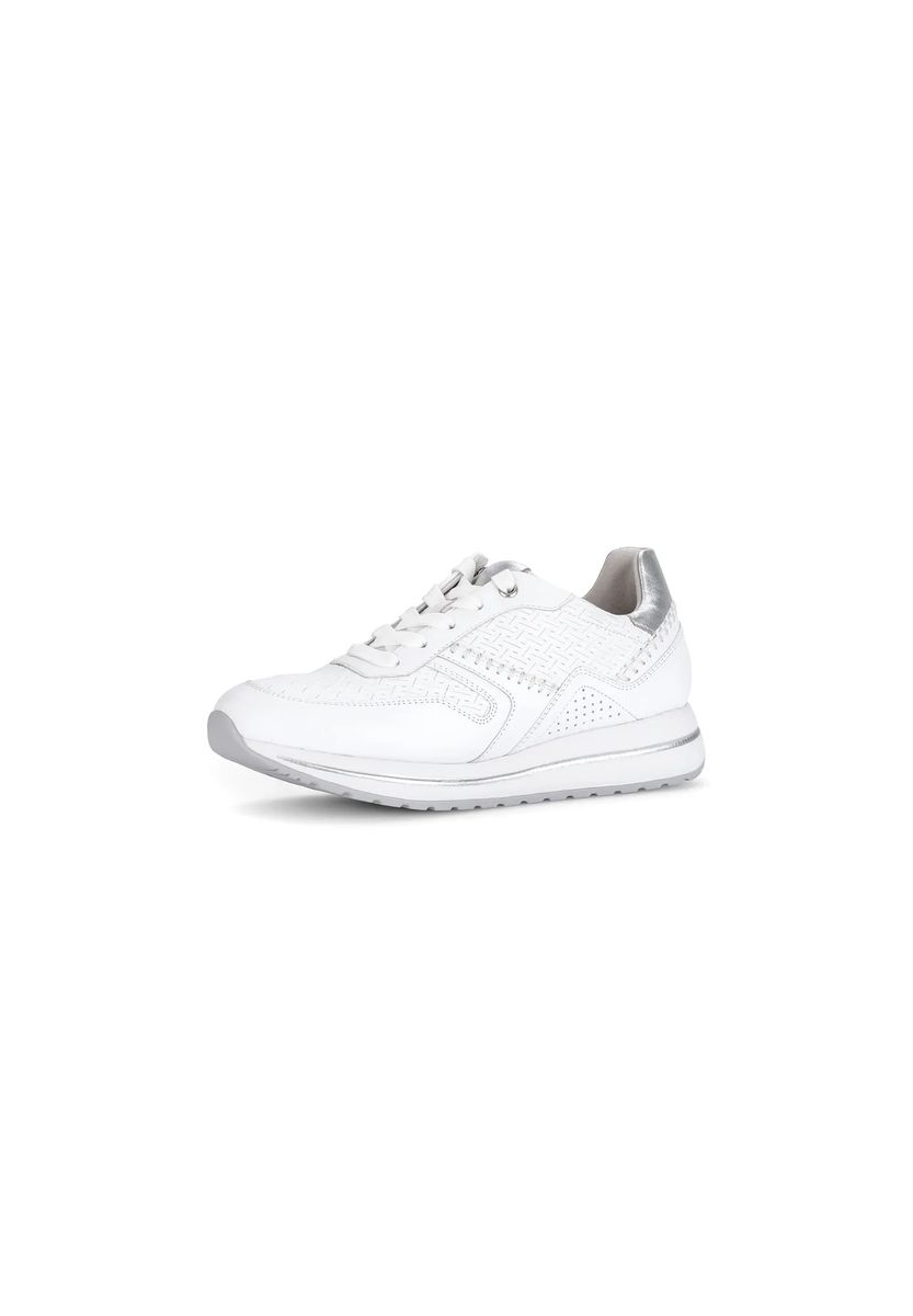 Geschnürter Leder-Sneaker mit Struktur