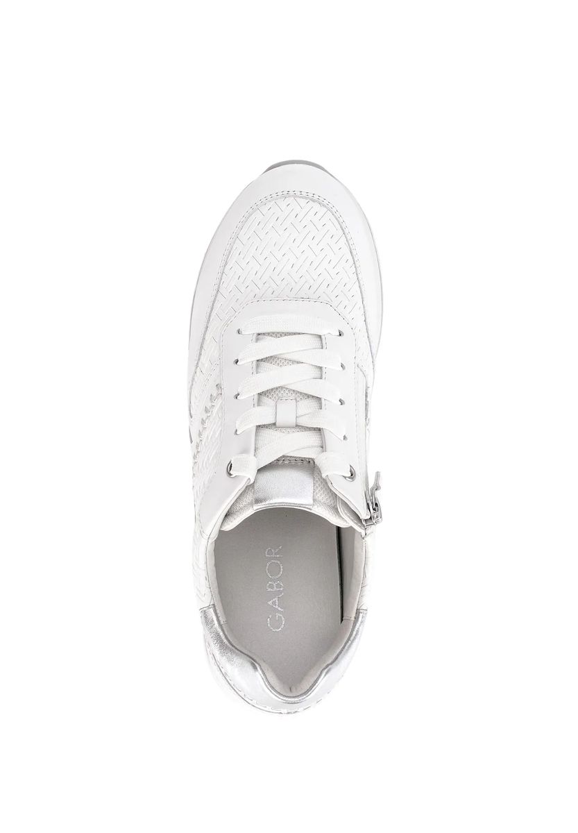 Geschnürter Leder-Sneaker mit Struktur