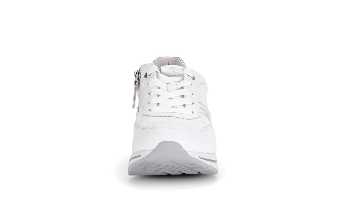 Geschnürter Leder-Sneaker mit Struktur