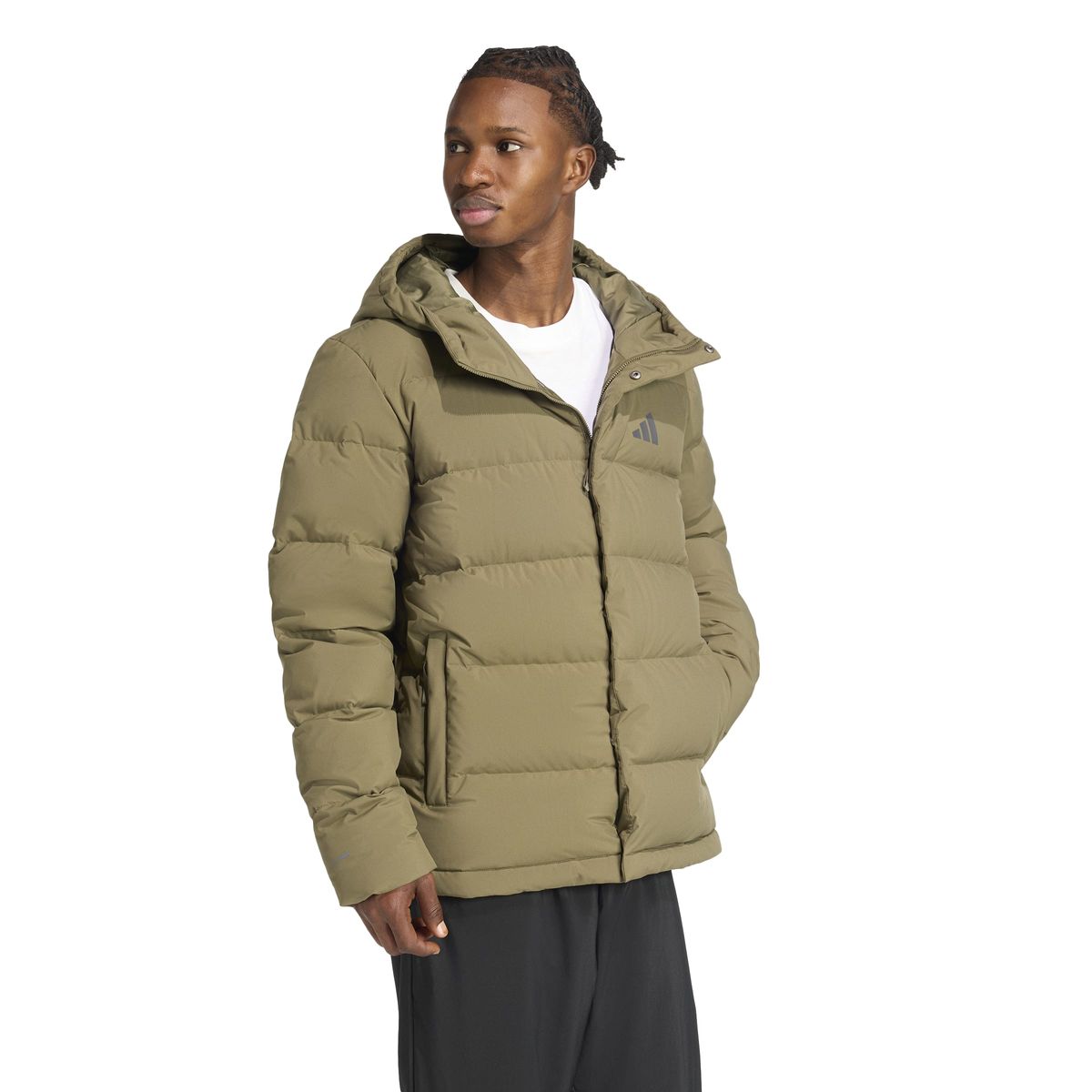 Wärmeisolierende Daunenjacke mit Kapuze