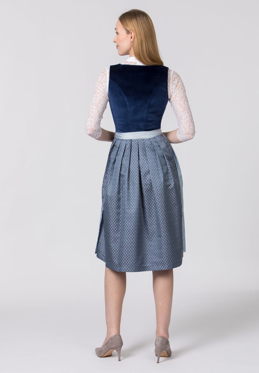 Elegantes blaues Samt Dirndlkleid