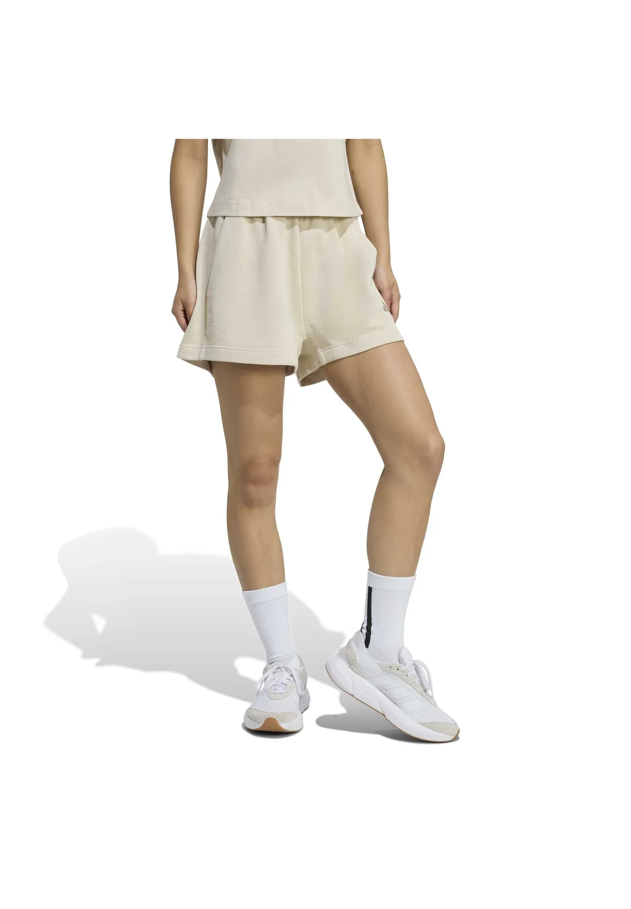 Hochgeschnittene French-Terry-Shorts