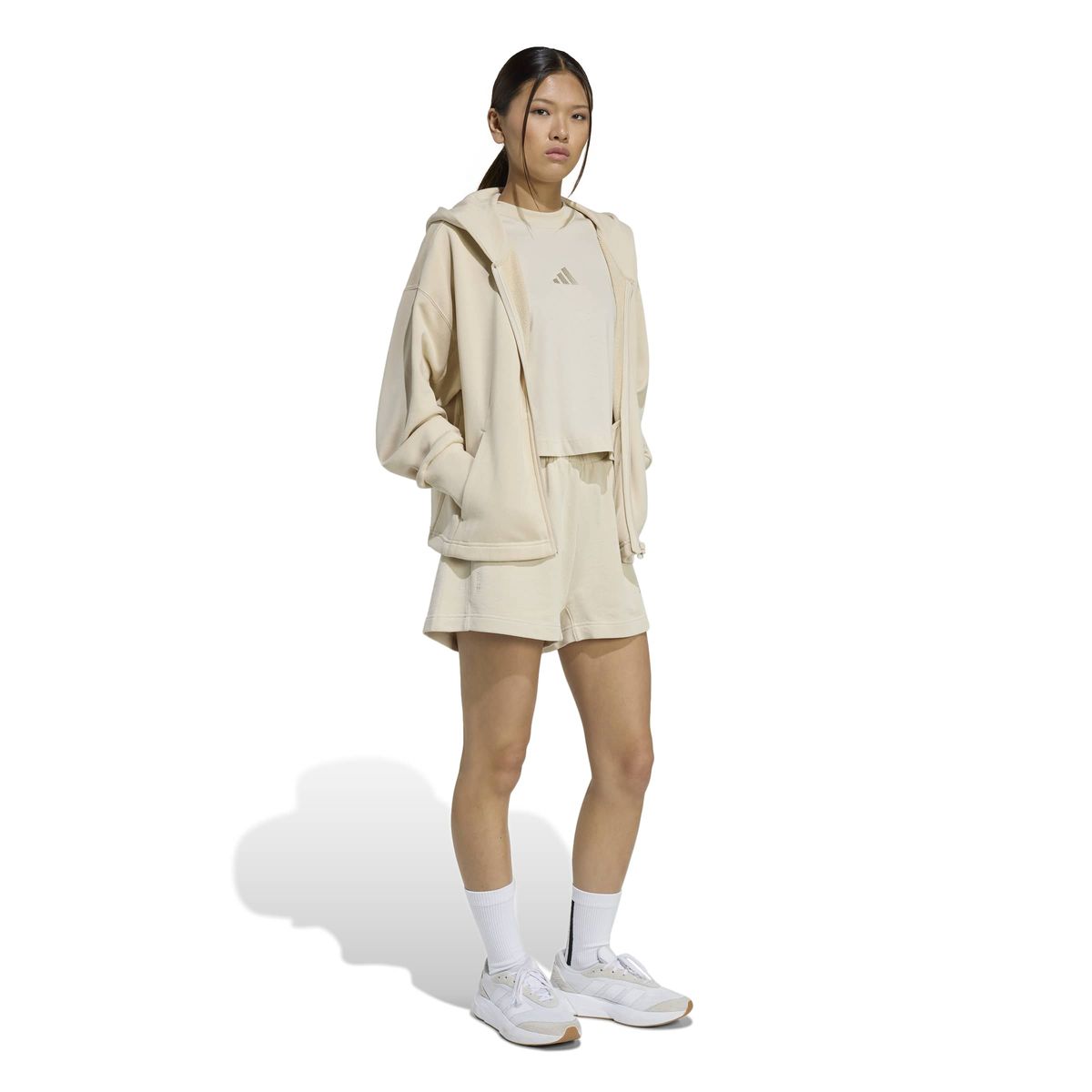 Hochgeschnittene French-Terry-Shorts