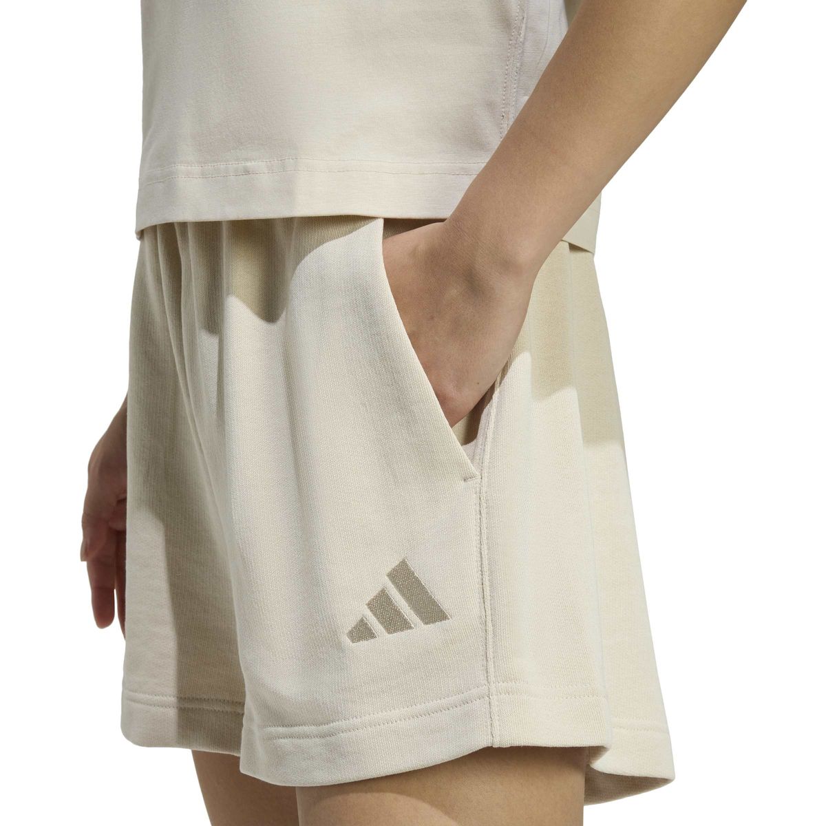 Hochgeschnittene French-Terry-Shorts