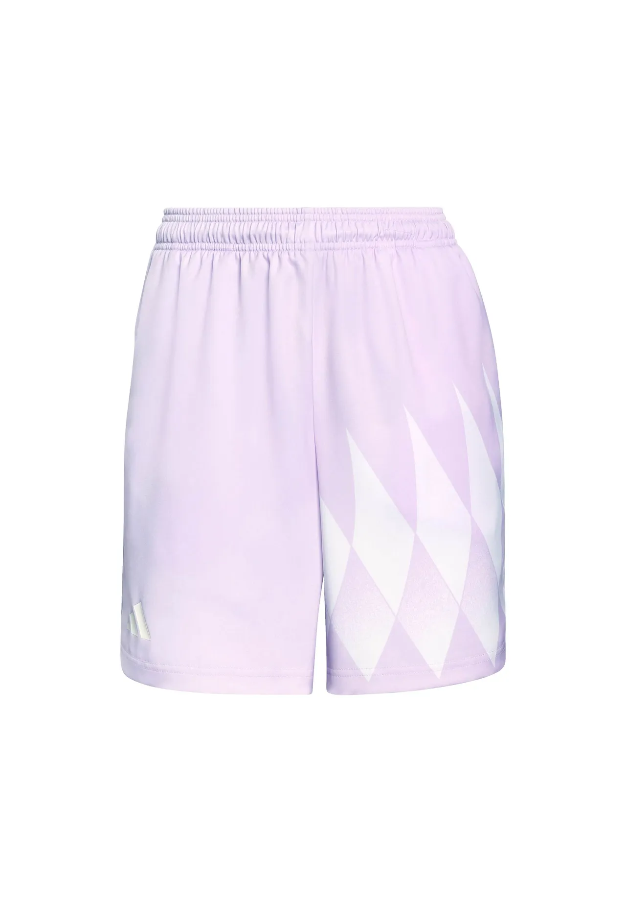 Sportliche Satinshorts mit geometrischem Muster