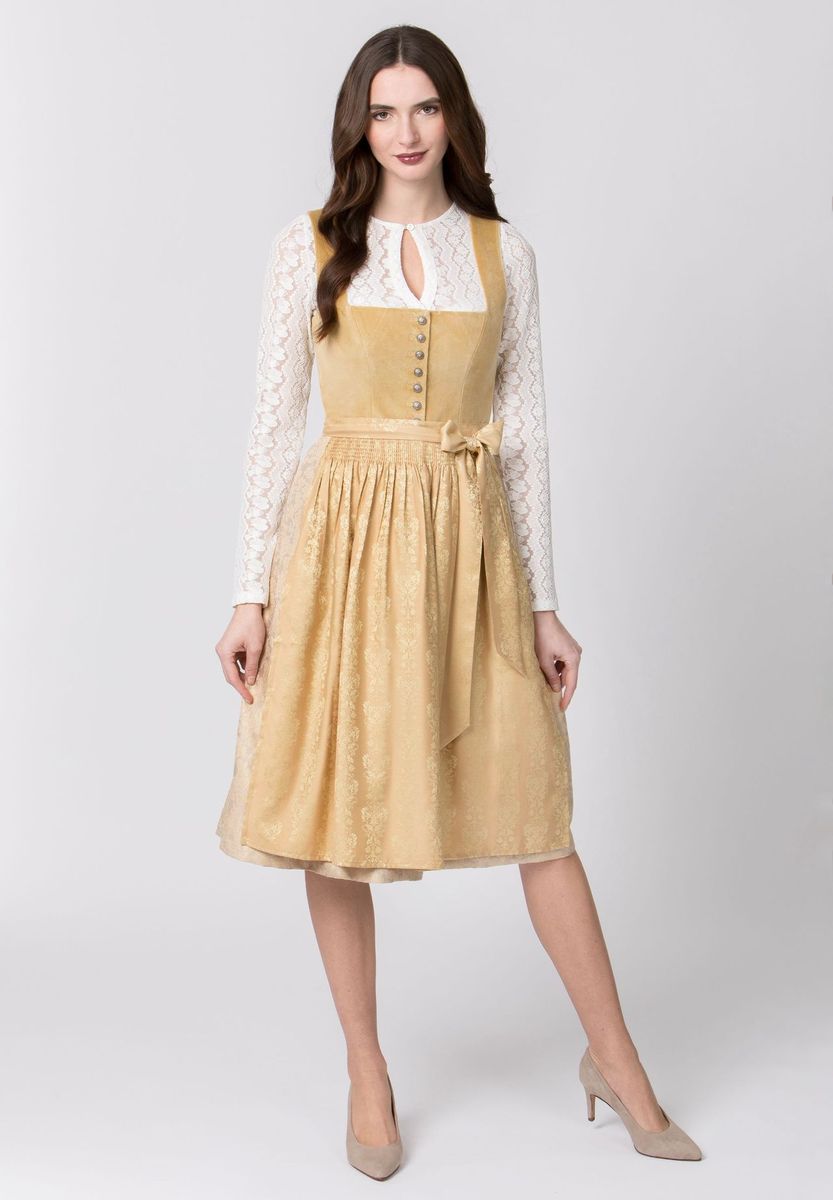 Elegantes Dirndlkleid aus besticktem Jacquard