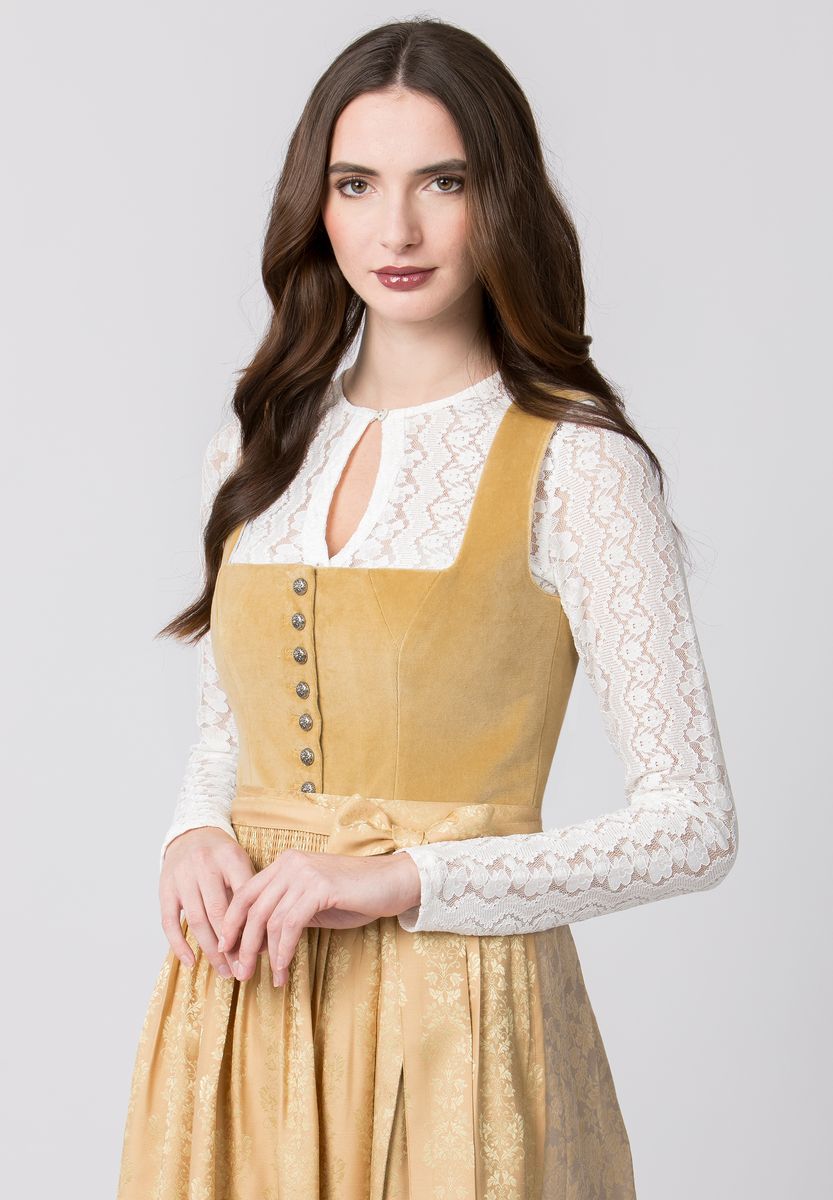 Elegantes Samt- und Jacquard-Dirndl