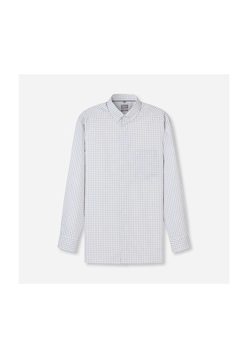 Karo-Businesshemd mit Button-Down-Kragen