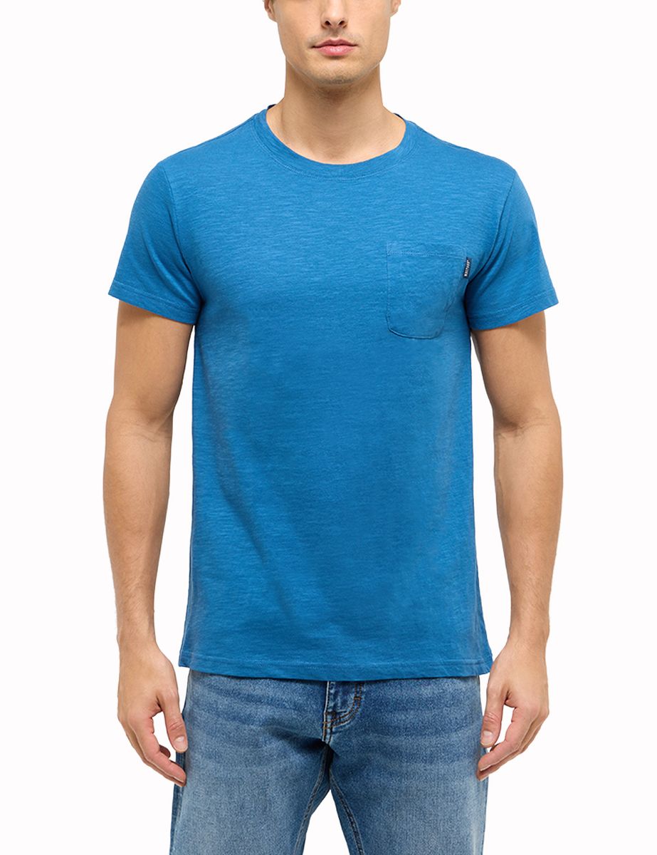 Klassisches Rundhalsshirt mit Brusttasche