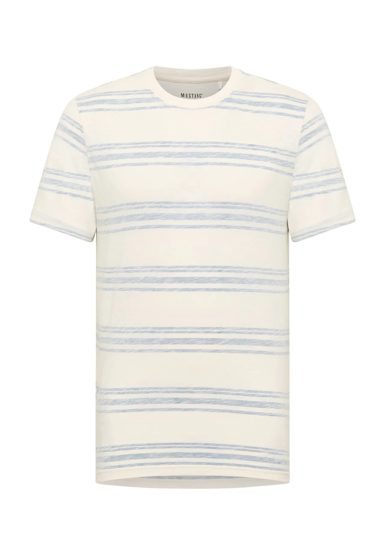 Gestreiftes Baumwoll-Shirt mit Rundhalsausschnitt