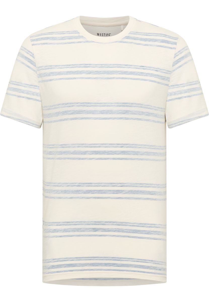 Gestreiftes Baumwoll-Shirt mit Rundhalsausschnitt