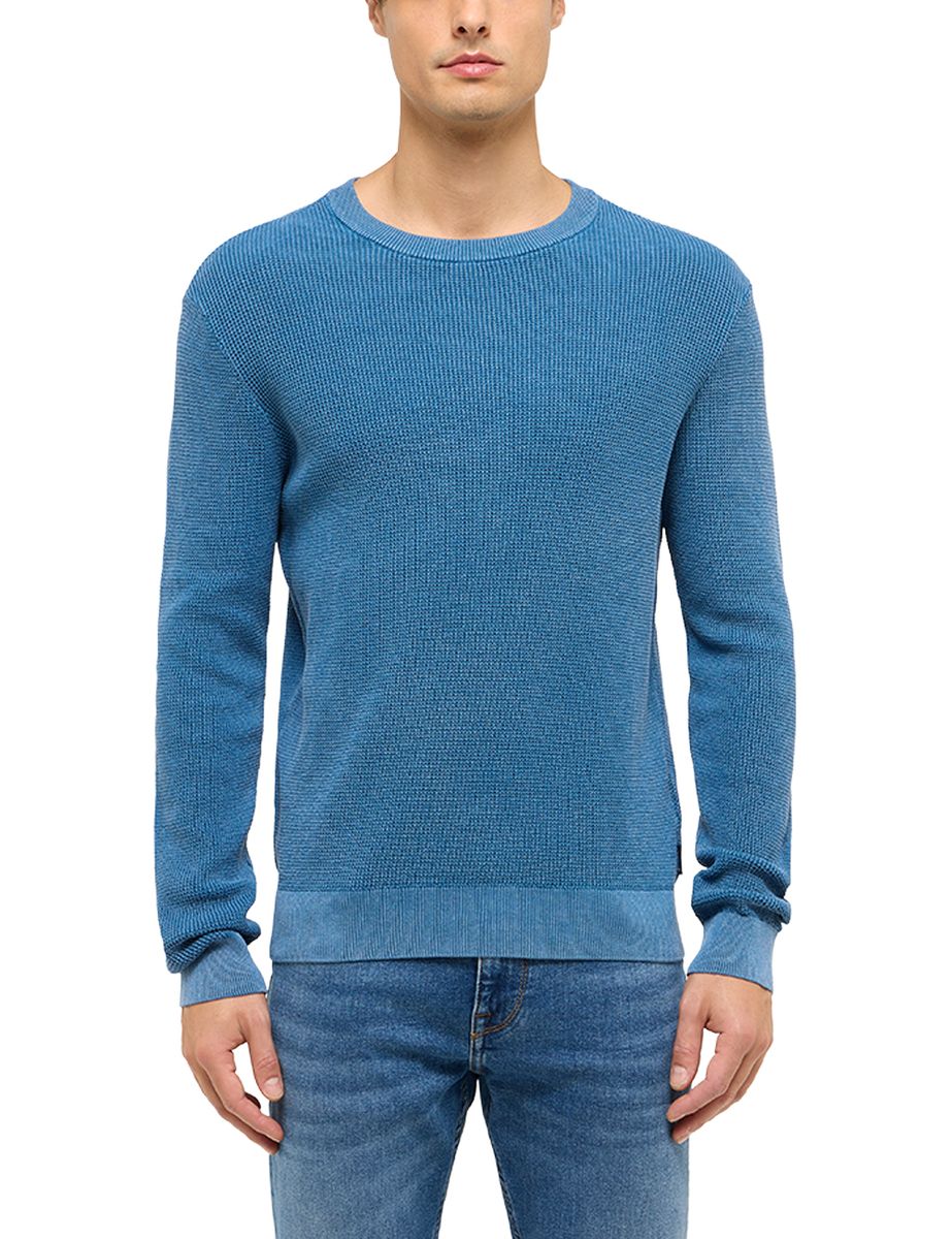 Strukturierter Strickpullover mit Rundhalsausschnitt